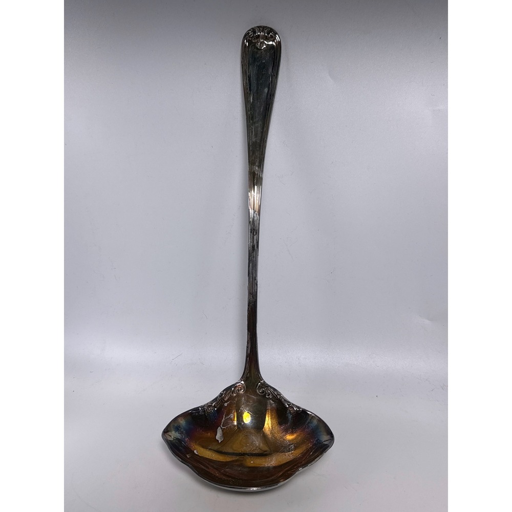 Gorham Heritage Silverplate Ladle Vintage Scalloped Bowl Soup Punch Server
